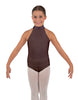 Solid Lycra Halter Collar Leotard