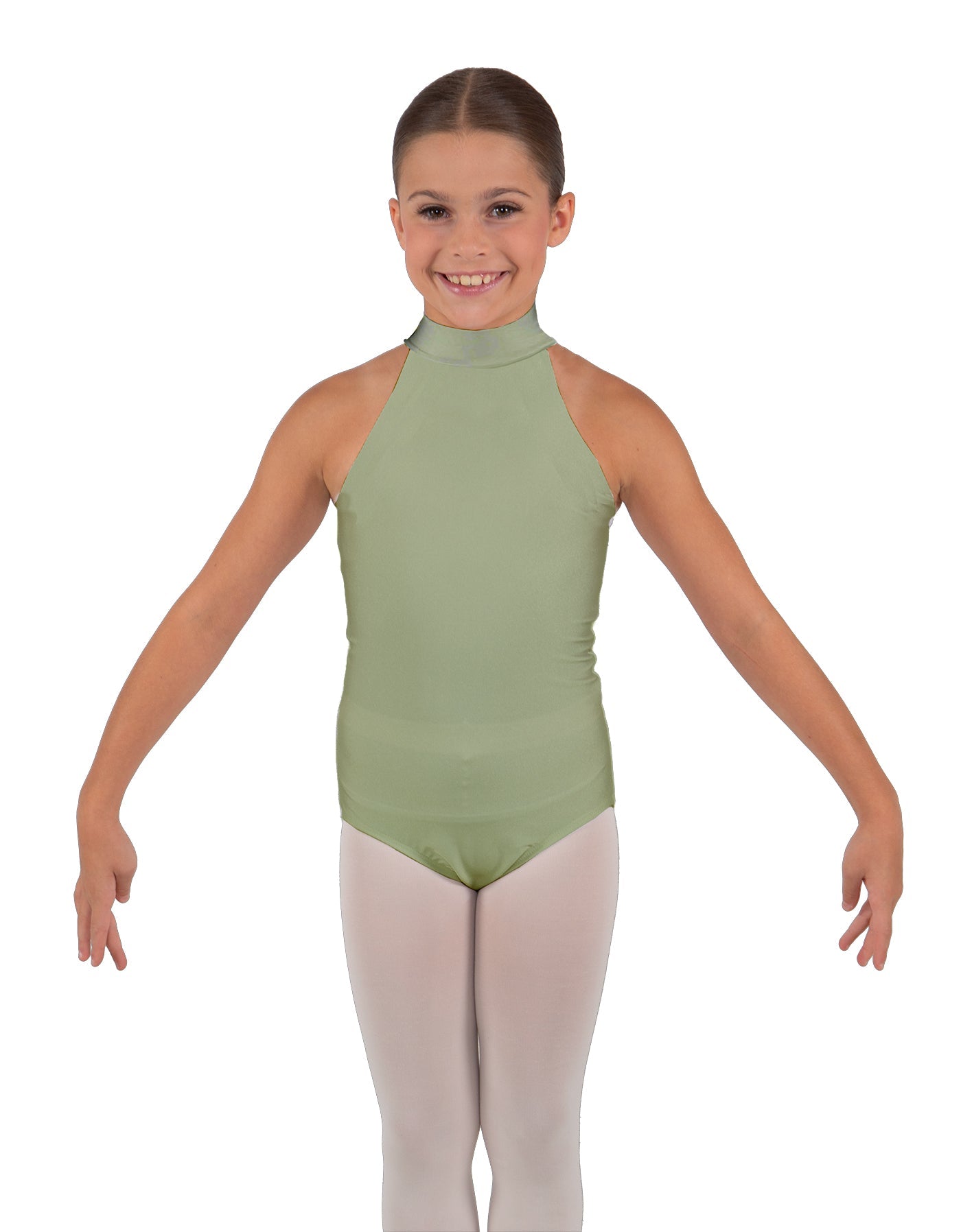 Solid Lycra Halter Collar Leotard