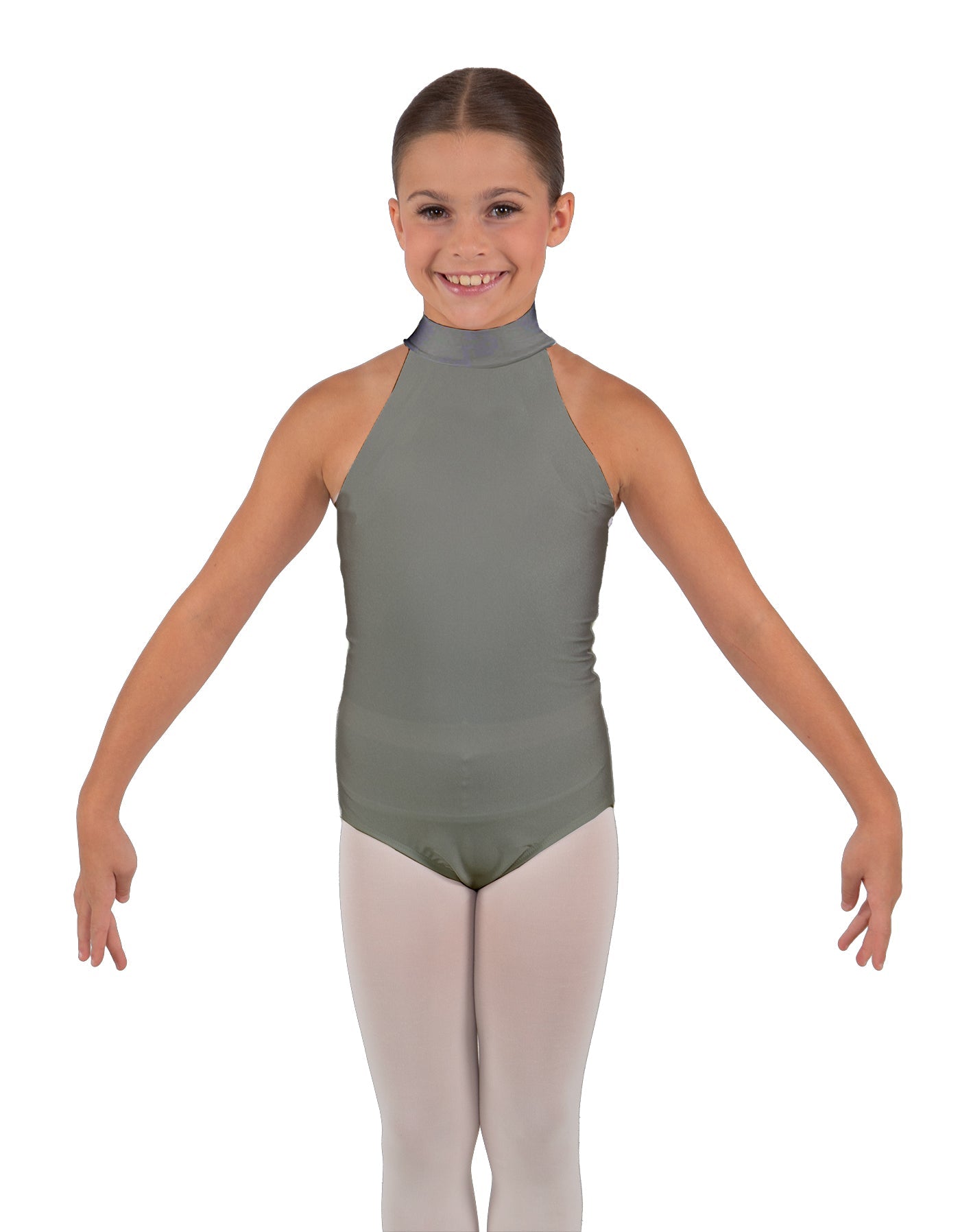 Solid Lycra Halter Collar Leotard