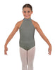 Solid Lycra Halter Collar Leotard