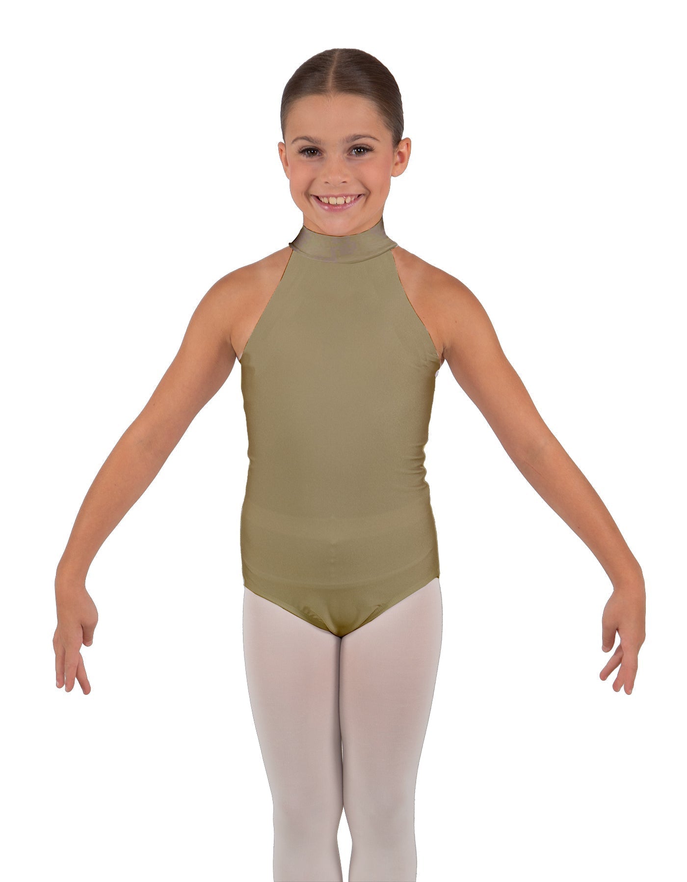 Solid Lycra Halter Collar Leotard