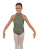 Solid Lycra Halter Collar Leotard