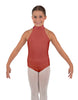 Solid Lycra Halter Collar Leotard