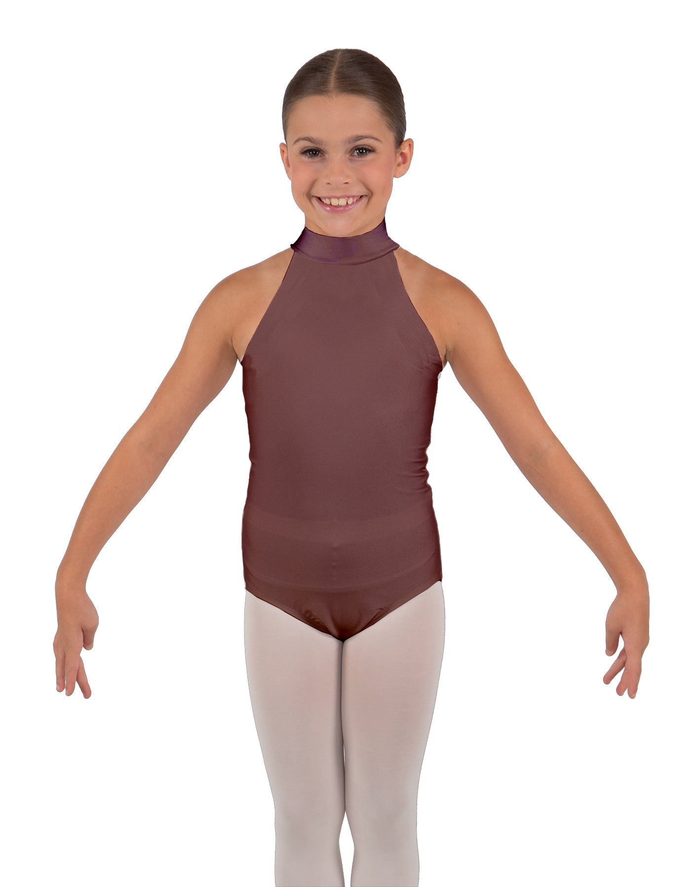 Solid Lycra Halter Collar Leotard