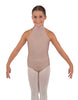 Solid Lycra Halter Collar Leotard