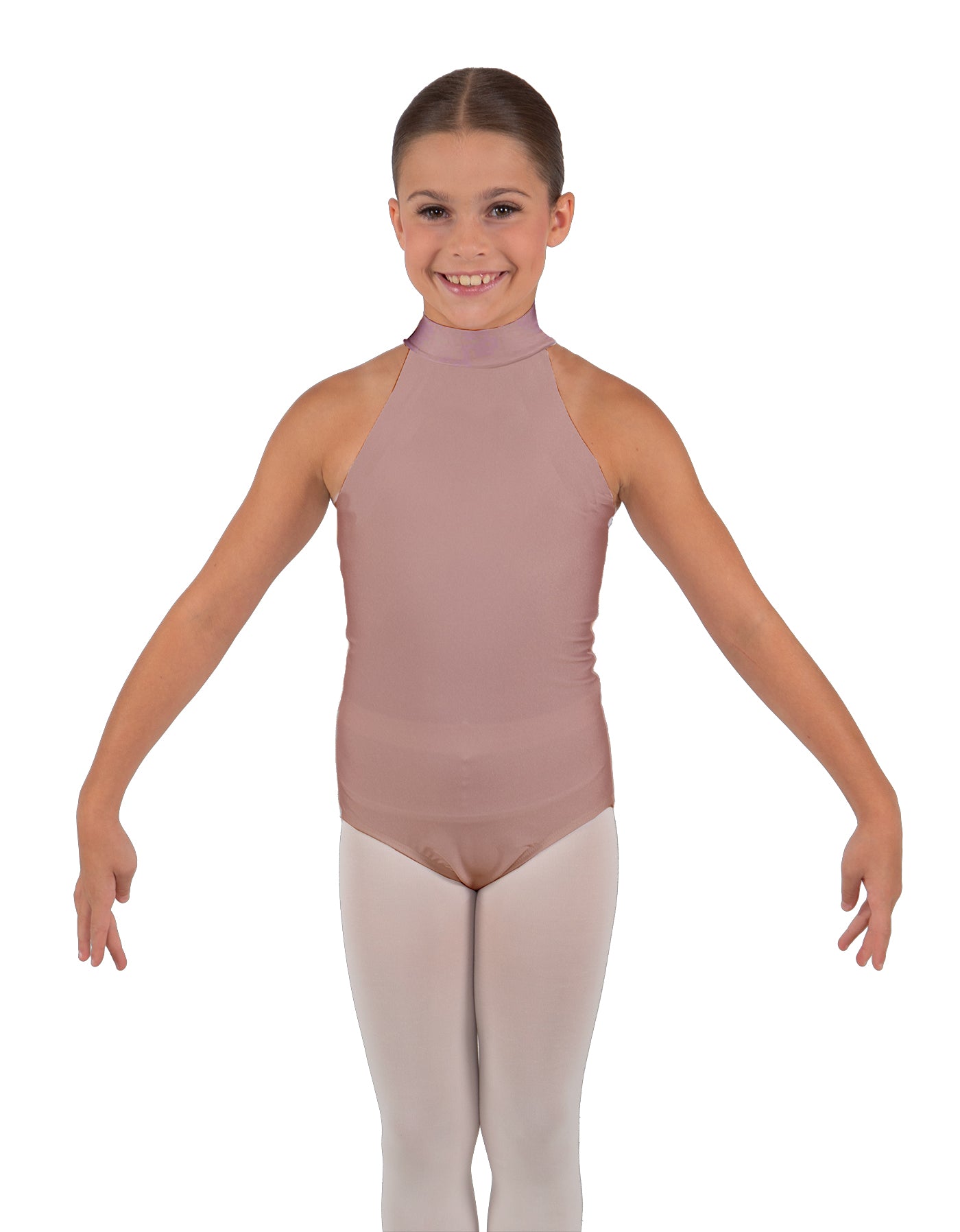 Solid Lycra Halter Collar Leotard