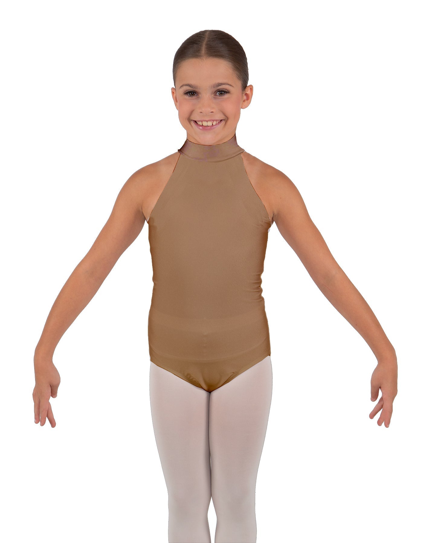 Solid Lycra Halter Collar Leotard