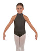 Solid Lycra Halter Collar Leotard