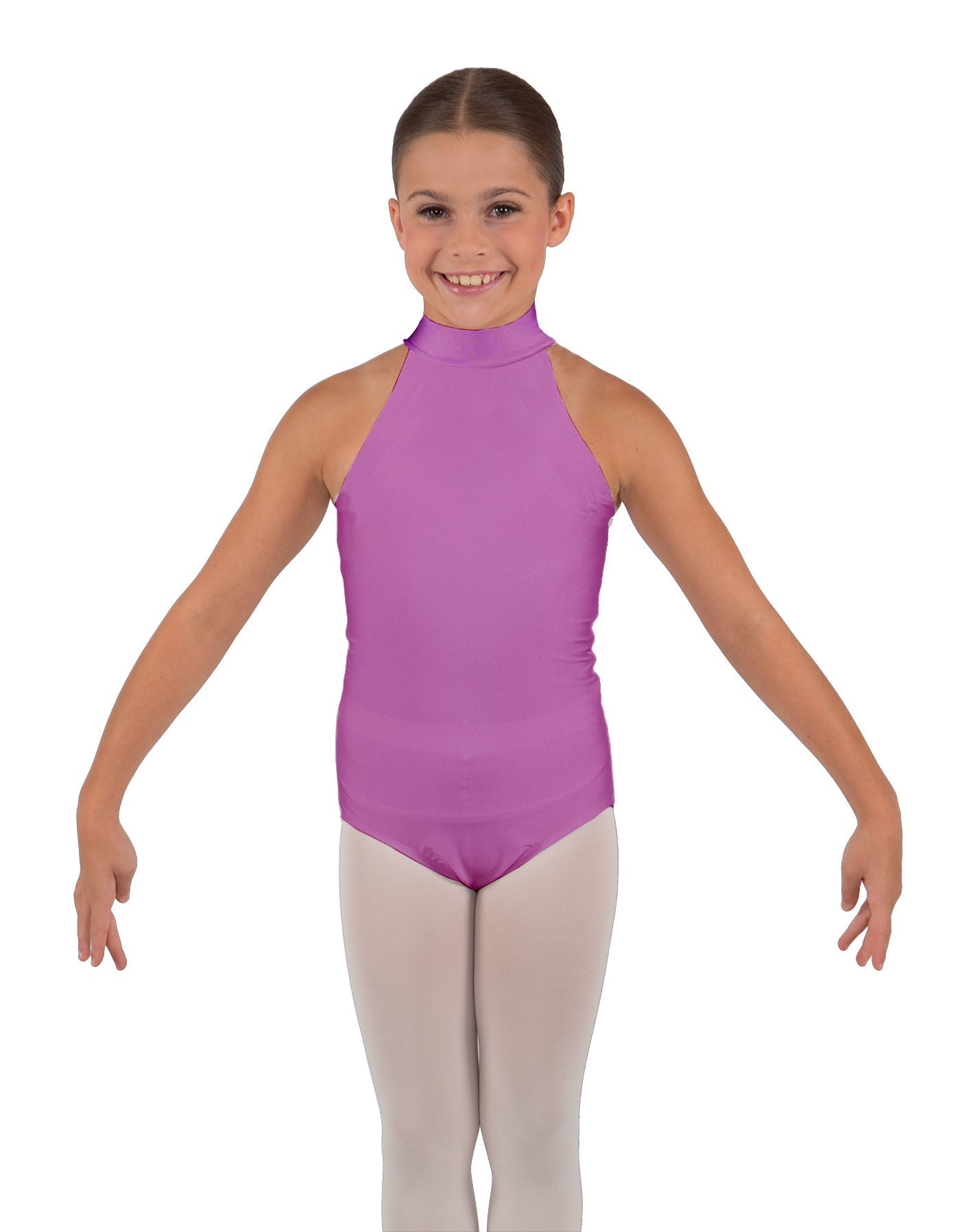 Solid Lycra Halter Collar Leotard