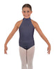 Solid Lycra Halter Collar Leotard