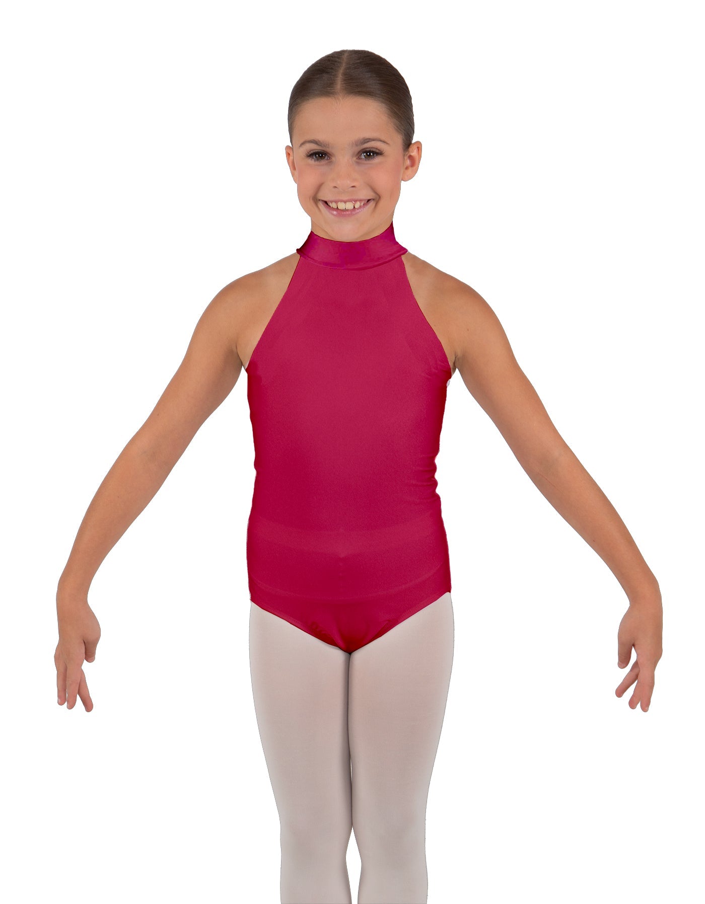 Solid Lycra Halter Collar Leotard