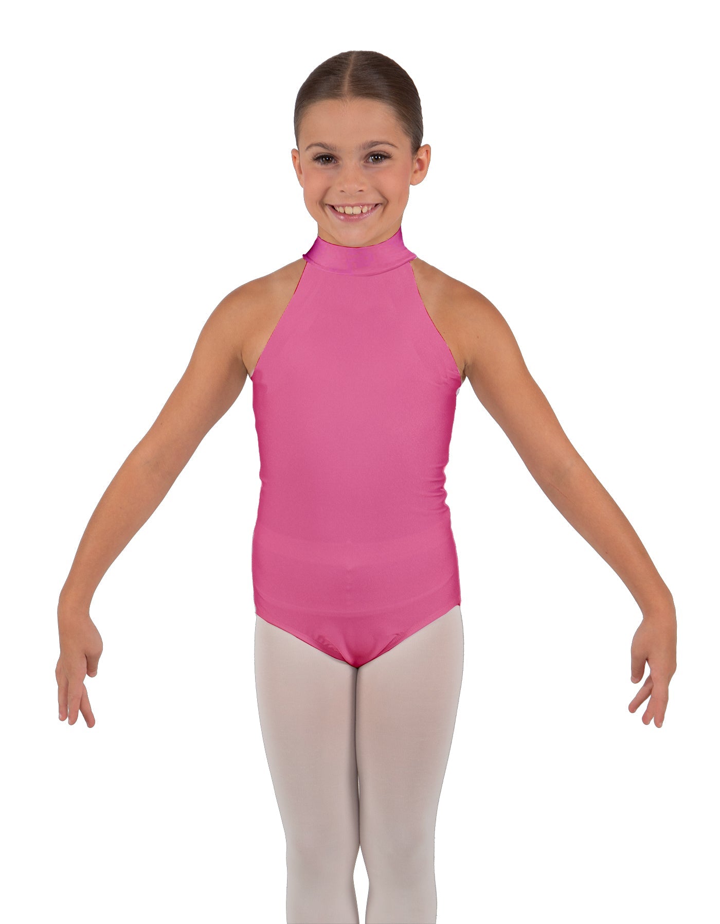 Solid Lycra Halter Collar Leotard