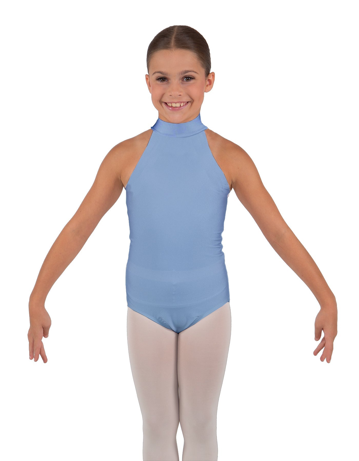 Solid Lycra Halter Collar Leotard