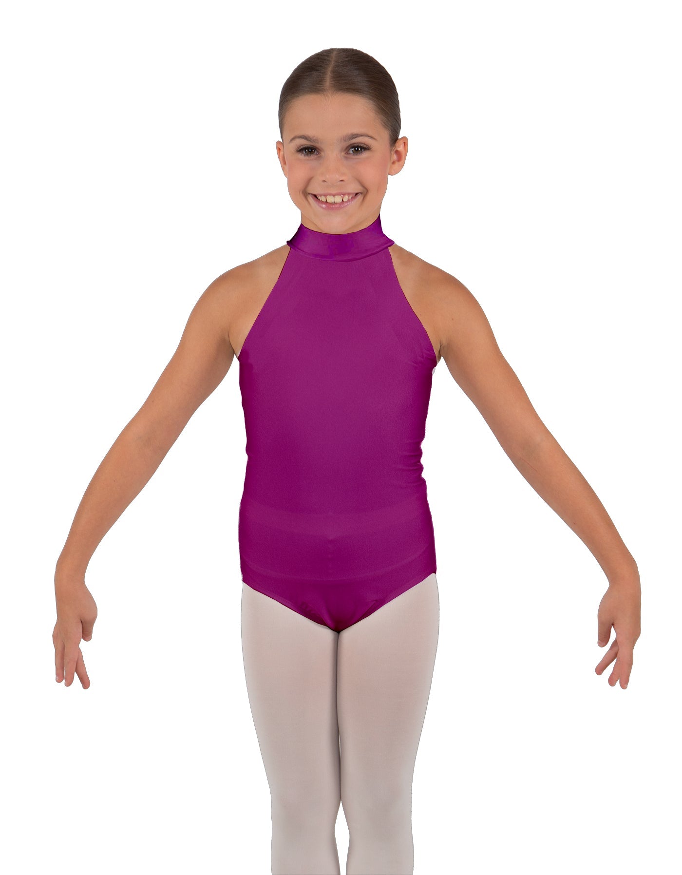 Solid Lycra Halter Collar Leotard