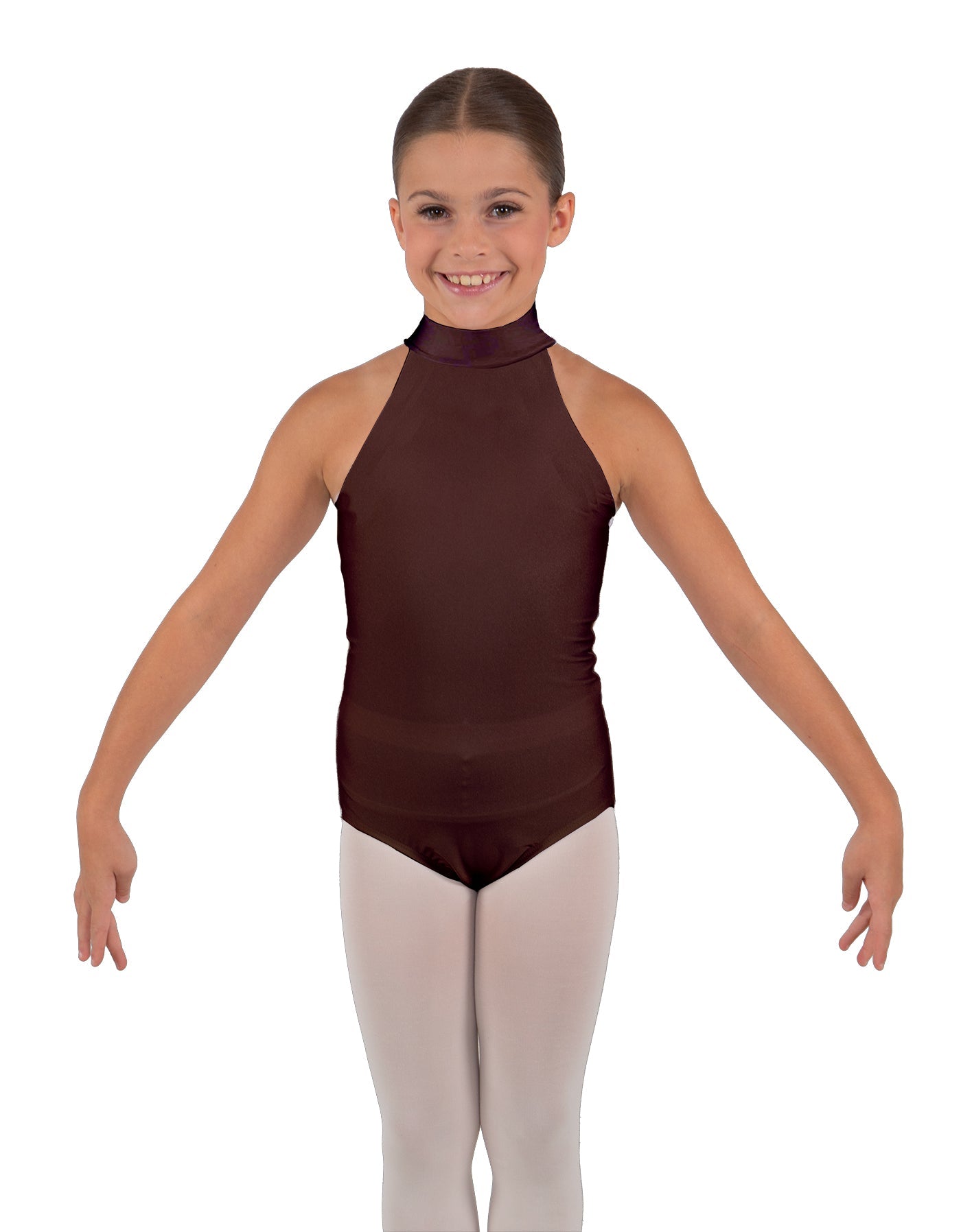 Solid Lycra Halter Collar Leotard