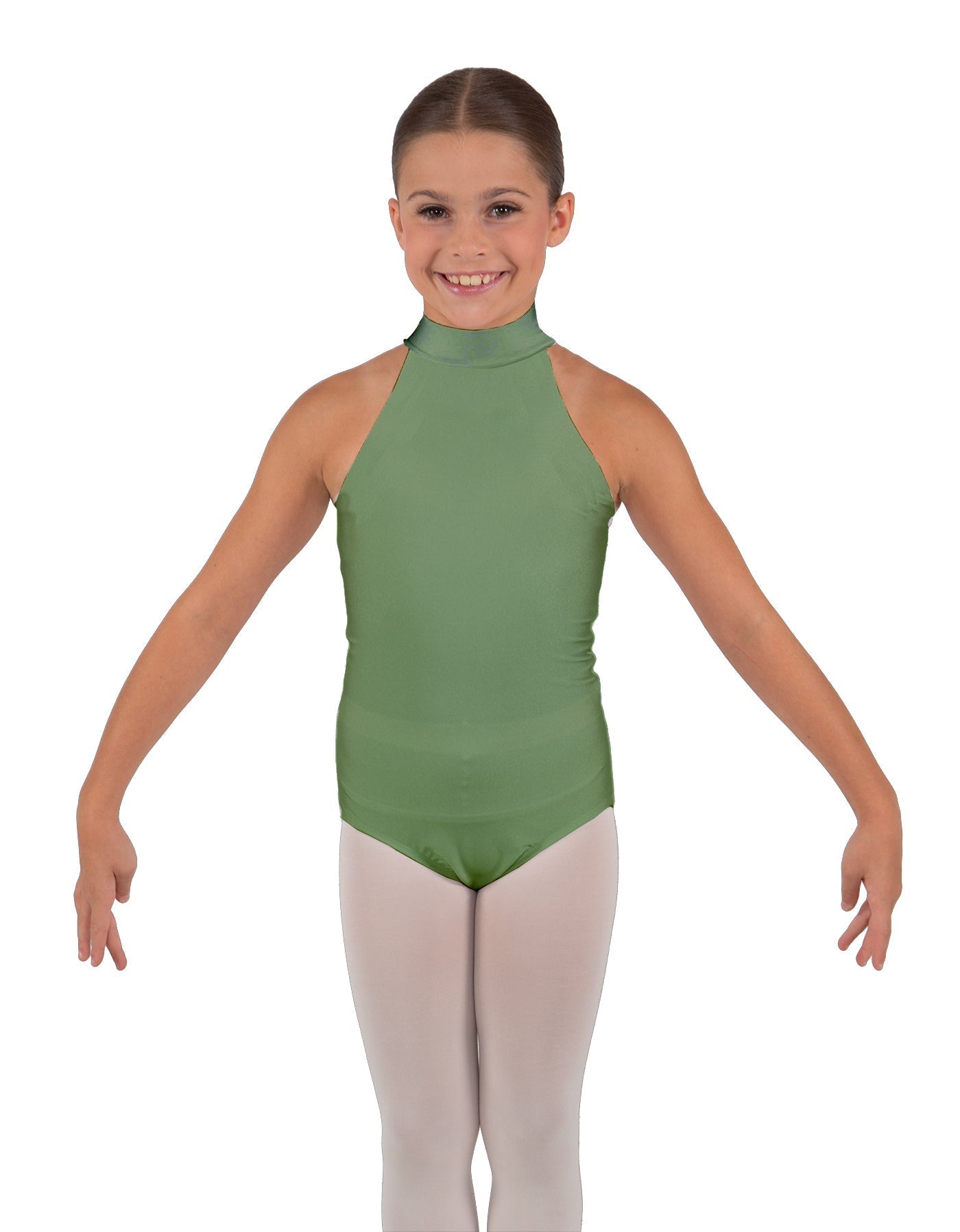 Solid Lycra Halter Collar Leotard