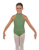 Solid Lycra Halter Collar Leotard