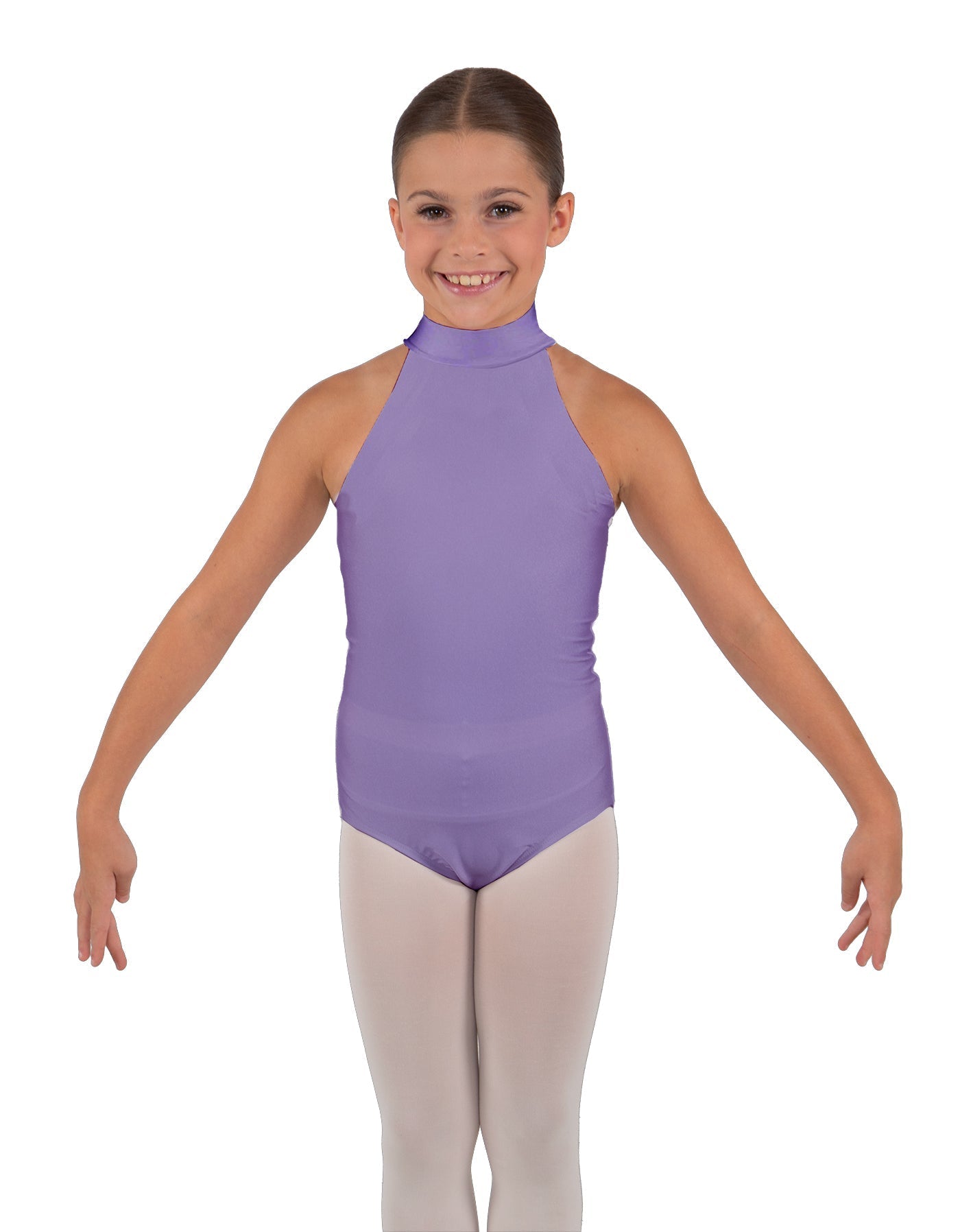 Solid Lycra Halter Collar Leotard