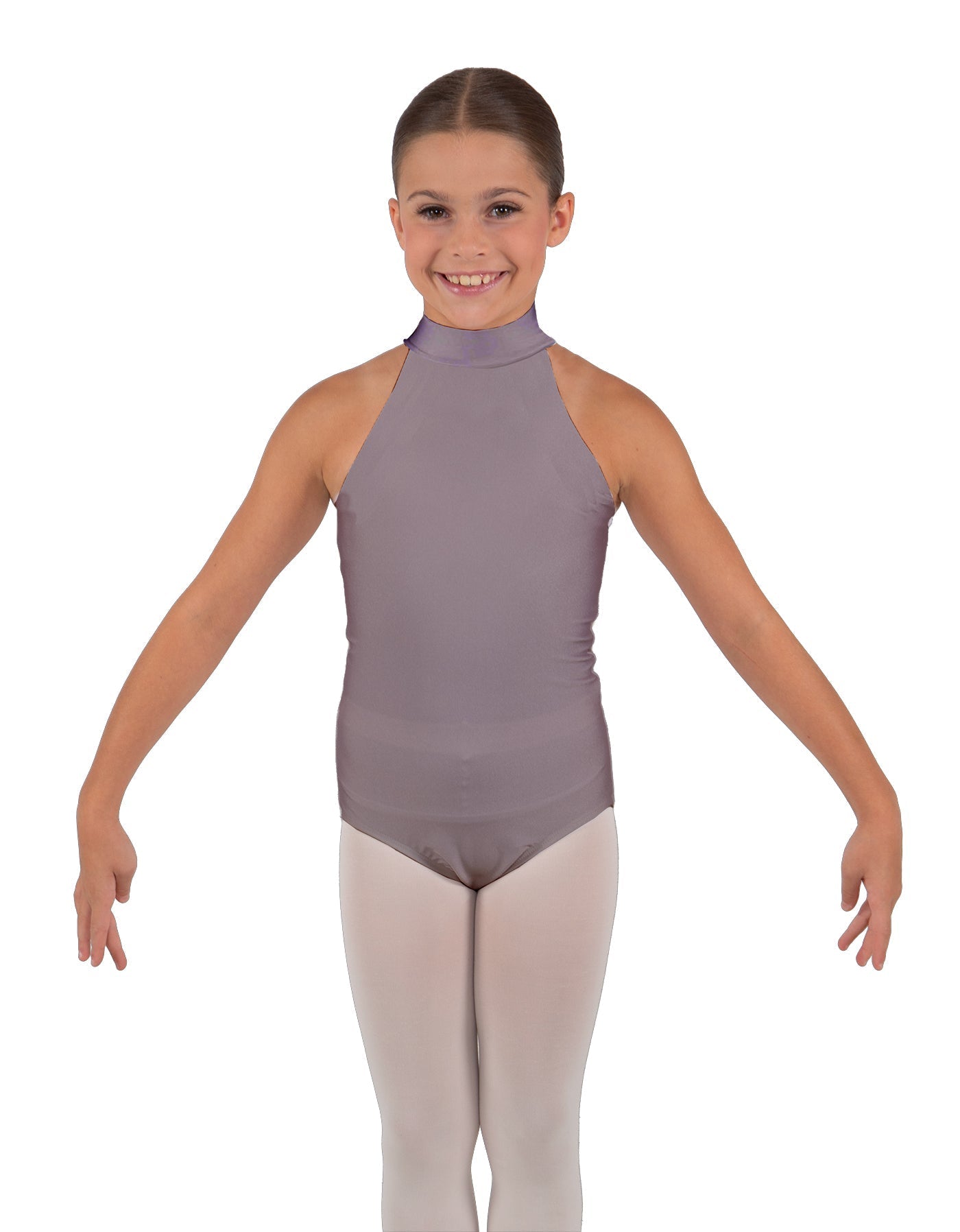 Solid Lycra Halter Collar Leotard