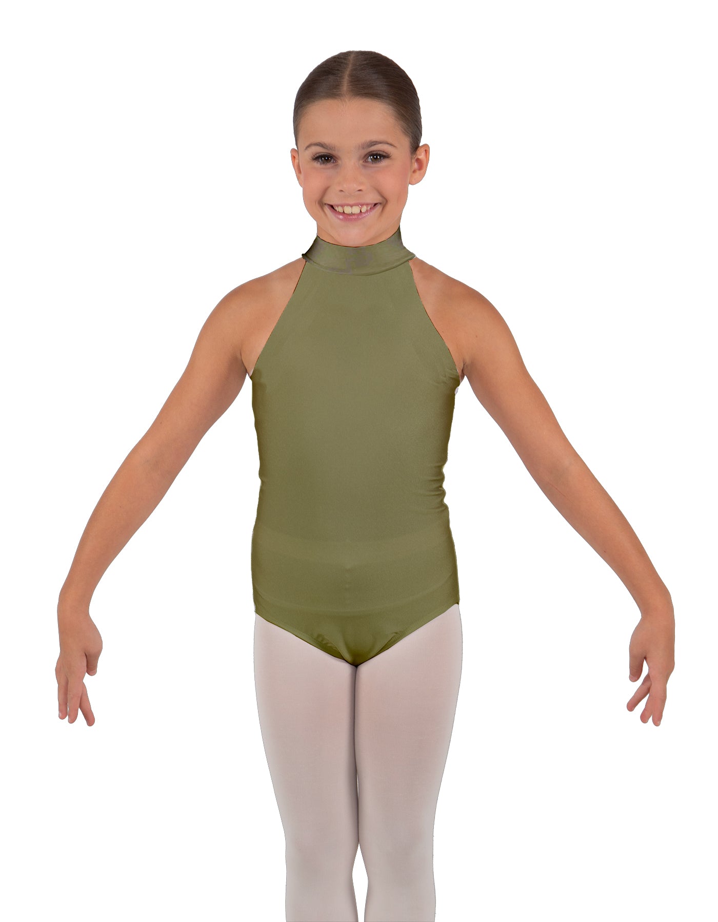 Solid Lycra Halter Collar Leotard