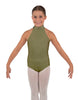Solid Lycra Halter Collar Leotard