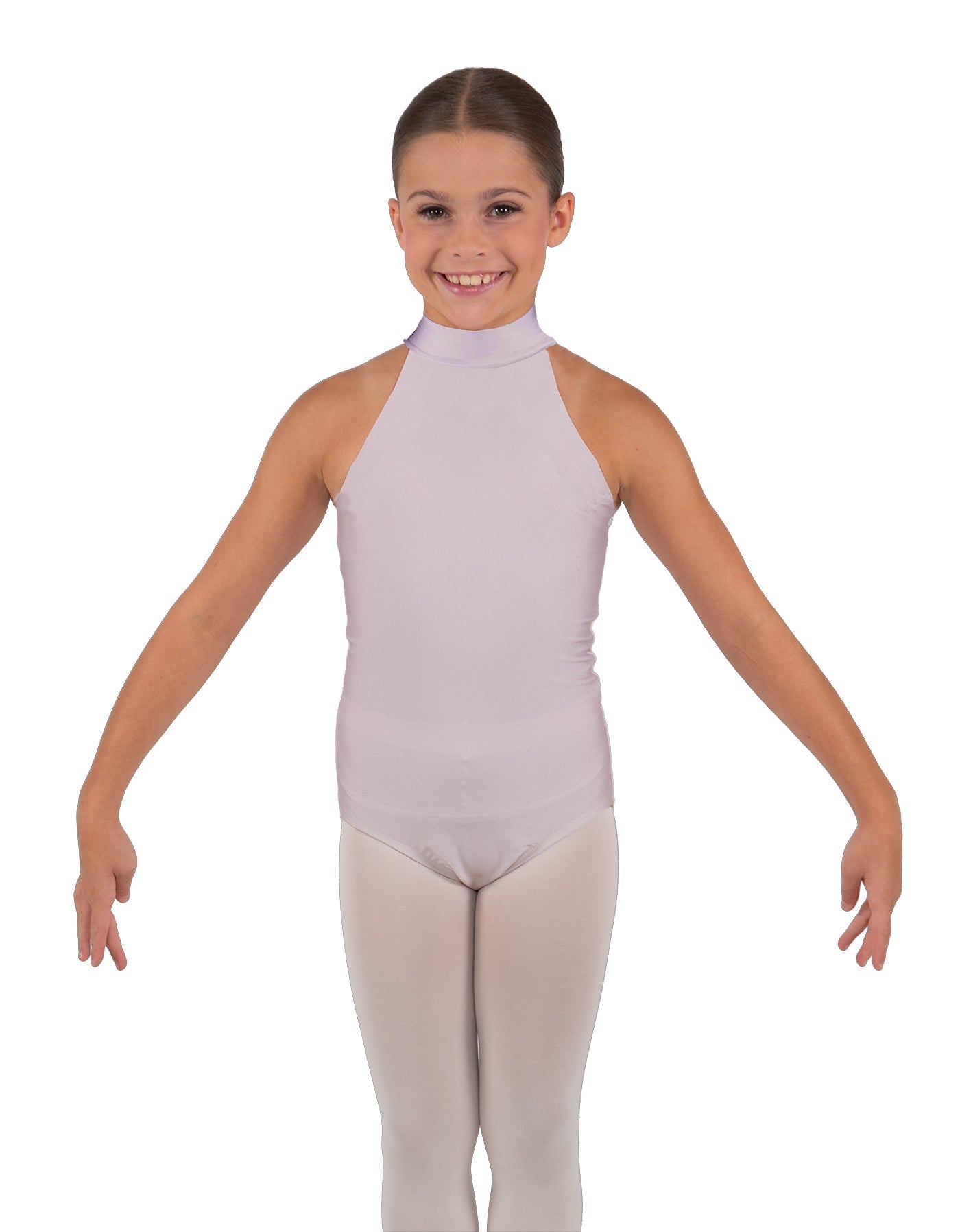 Solid Lycra Halter Collar Leotard