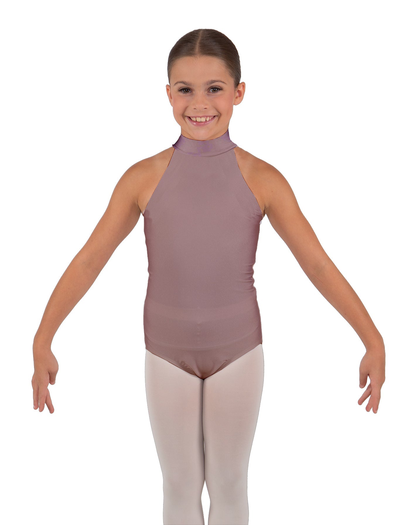 Solid Lycra Halter Collar Leotard