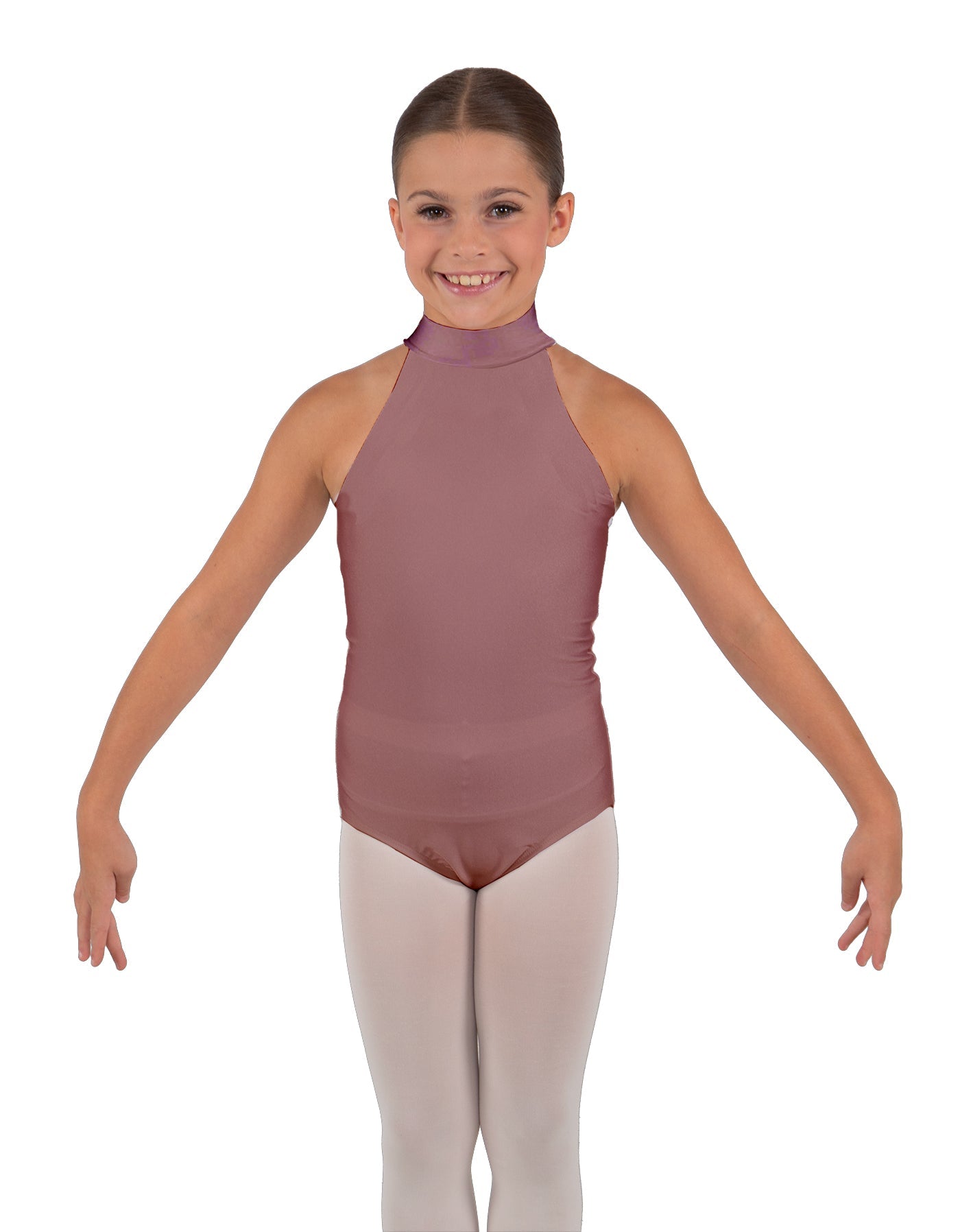 Solid Lycra Halter Collar Leotard
