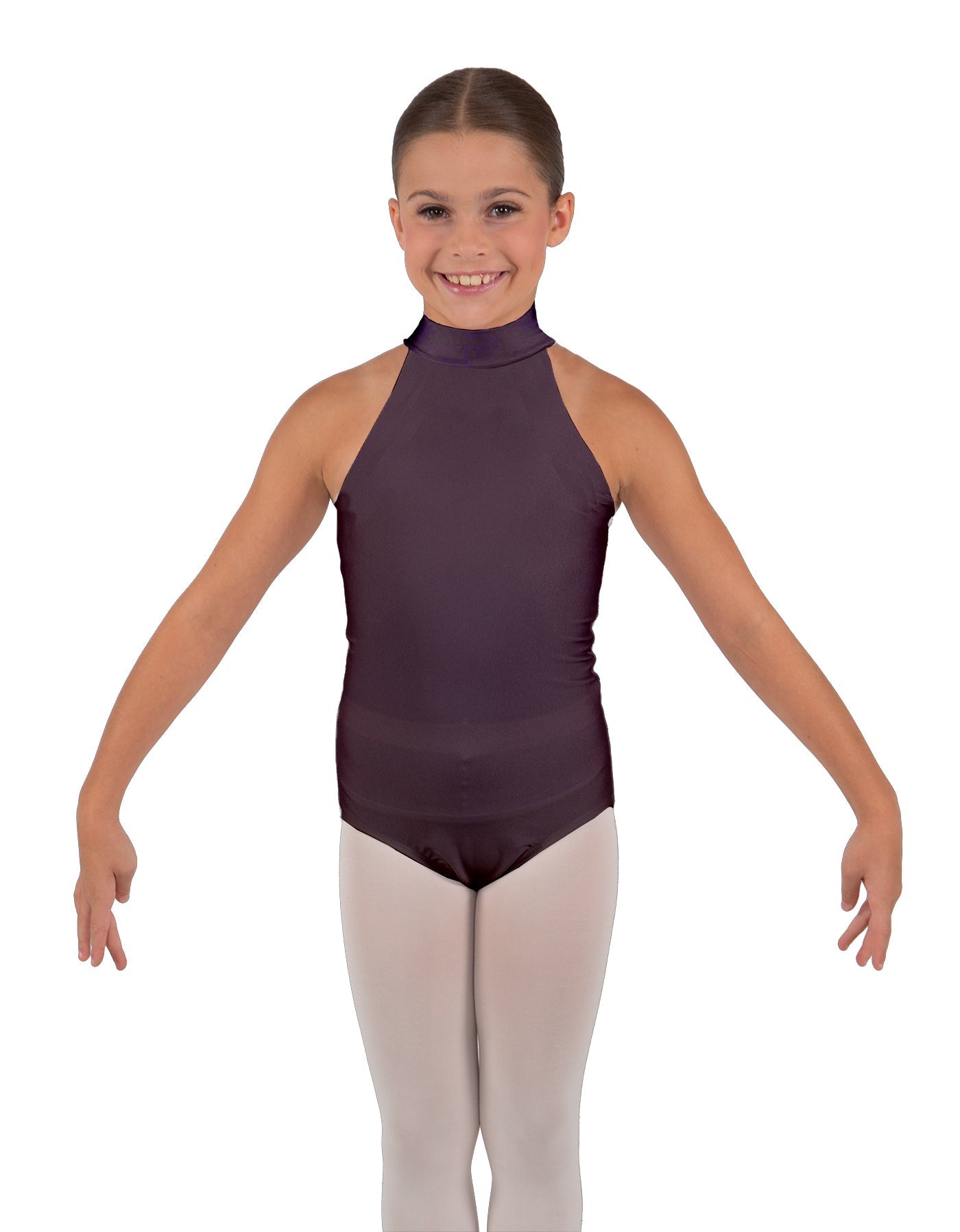 Solid Lycra Halter Collar Leotard