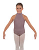 Solid Lycra Halter Collar Leotard