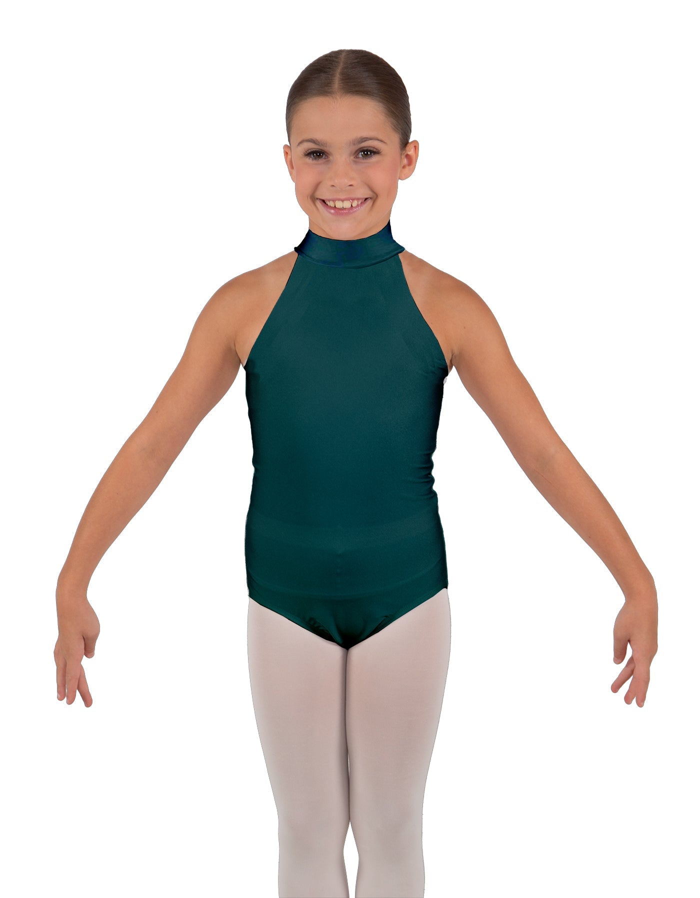 Solid Lycra Halter Collar Leotard