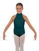 Solid Lycra Halter Collar Leotard
