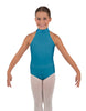 Solid Lycra Halter Collar Leotard