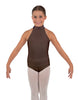 Solid Lycra Halter Collar Leotard