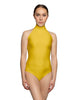 Solid Lycra Halter Leotard Low Back
