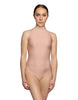 Solid Lycra Halter Leotard Low Back