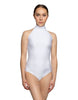 Solid Lycra Halter Leotard Low Back