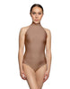 Solid Lycra Halter Leotard Low Back