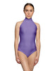 Solid Lycra Halter Leotard Low Back