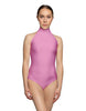 Solid Lycra Halter Leotard Low Back