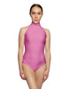 Solid Lycra Halter Leotard Low Back