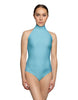 Solid Lycra Halter Leotard Low Back