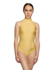 Solid Lycra Halter Leotard Low Back