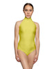 Solid Lycra Halter Leotard Low Back