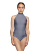 Solid Lycra Halter Leotard Low Back