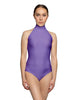 Solid Lycra Halter Leotard Low Back