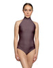 Solid Lycra Halter Leotard Low Back
