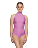Solid Lycra Halter Leotard Low Back
