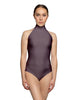 Solid Lycra Halter Leotard Low Back