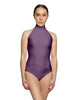 Solid Lycra Halter Leotard Low Back